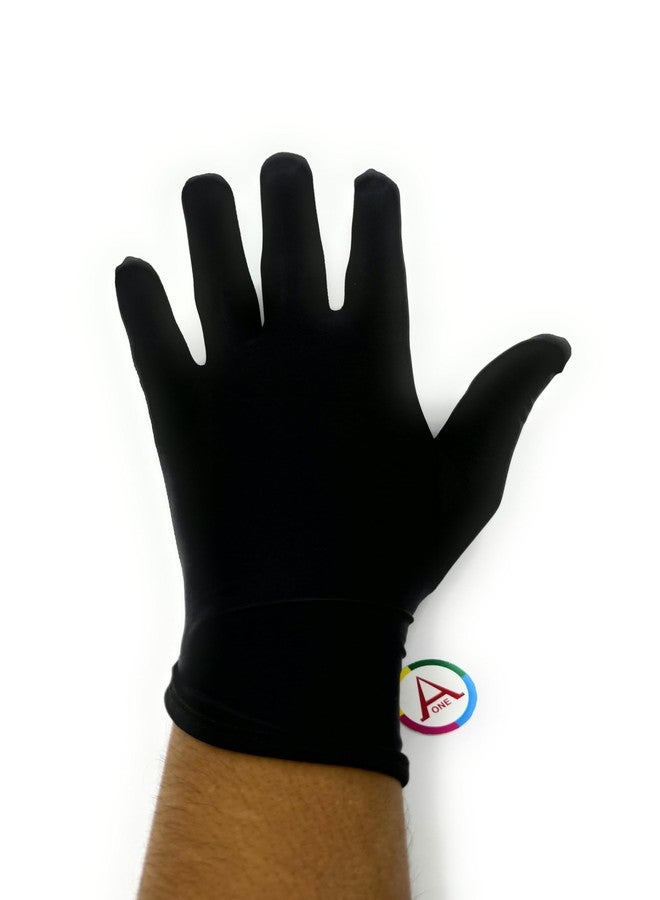 أون قفازات Aone Premium السوداء المصنوعة من الألياف الدقيقة الخالية من الوبر، مقاومة لبصمات الأصابع واللطخات، مثالية لفحص الجودة والتعامل الآمن مع المجوهرات والماس والأحجار الكريمة والساعات، بالإضافة إلى الحماية من الشمس والغبار. - Image 5